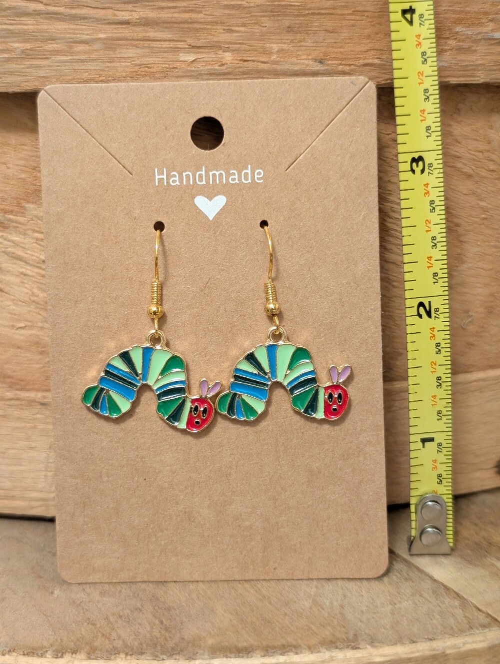 The Very Hungry Caterpillar Enamel Metal Earrings NEW